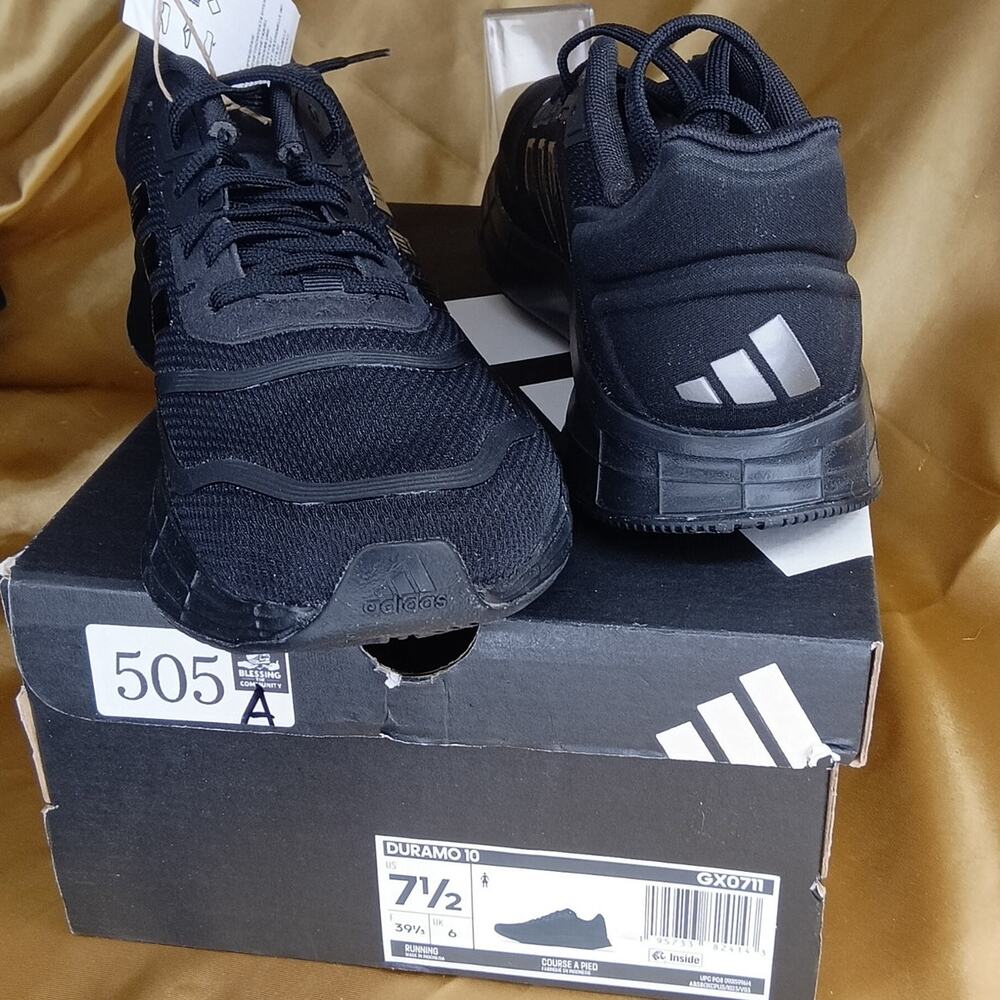 Adidas Duramo 10 Women’s 7.5 Running Shoes GX0771 Black Grey New In Box